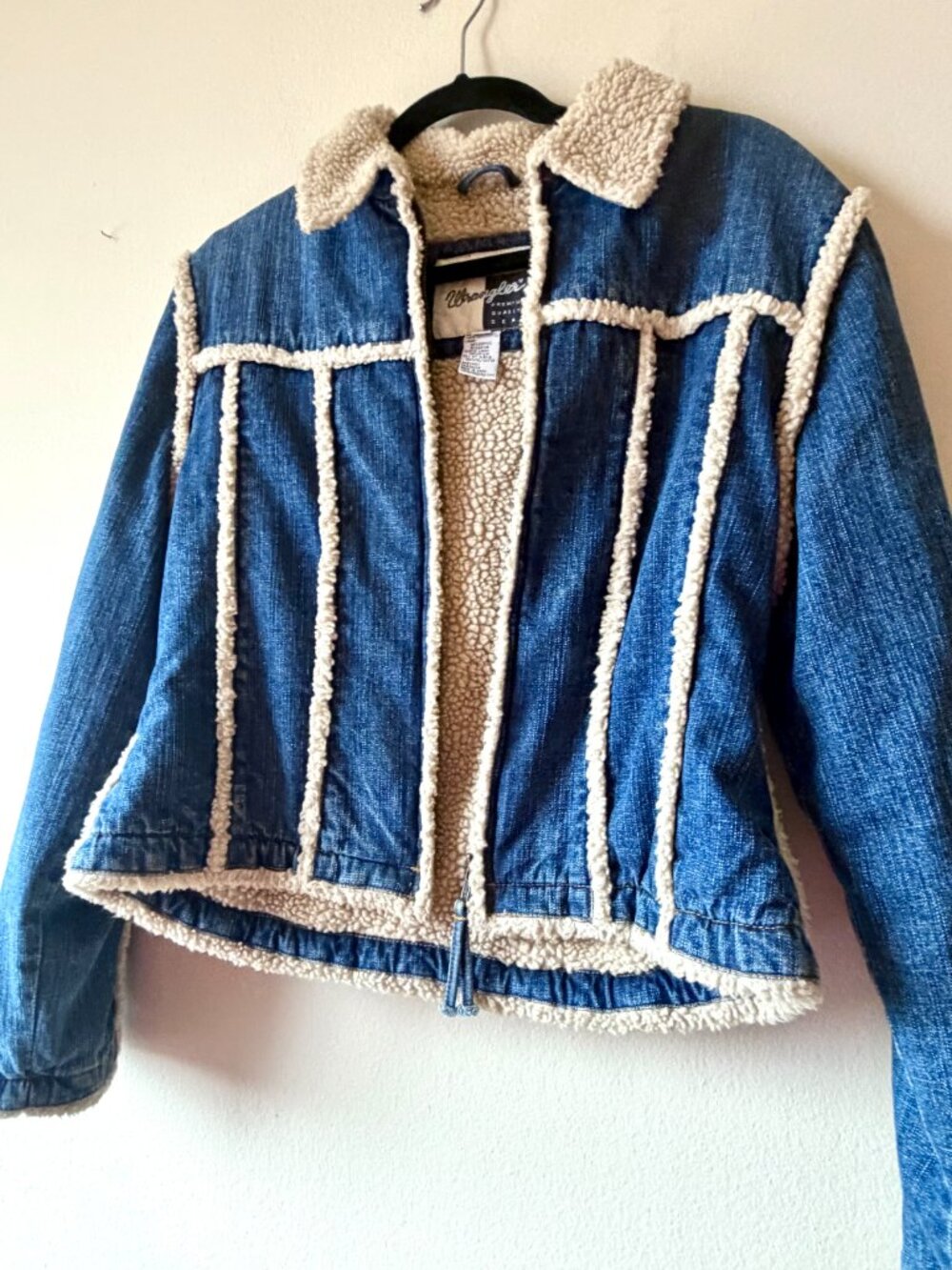 Vintage western denim sherpa jacket by wrangler retro cozy - Picture 2 of 8
